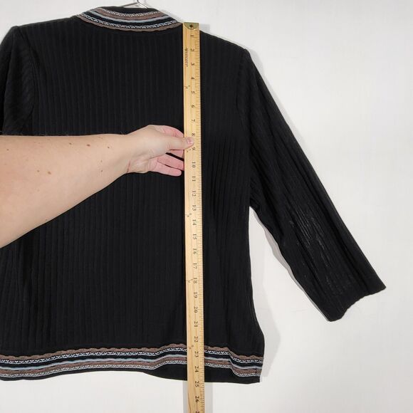 Exclusively Misook Womens Cardigan Size Large Signature Knit Toggle Close Office - Picture 6 of 7